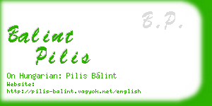 balint pilis business card